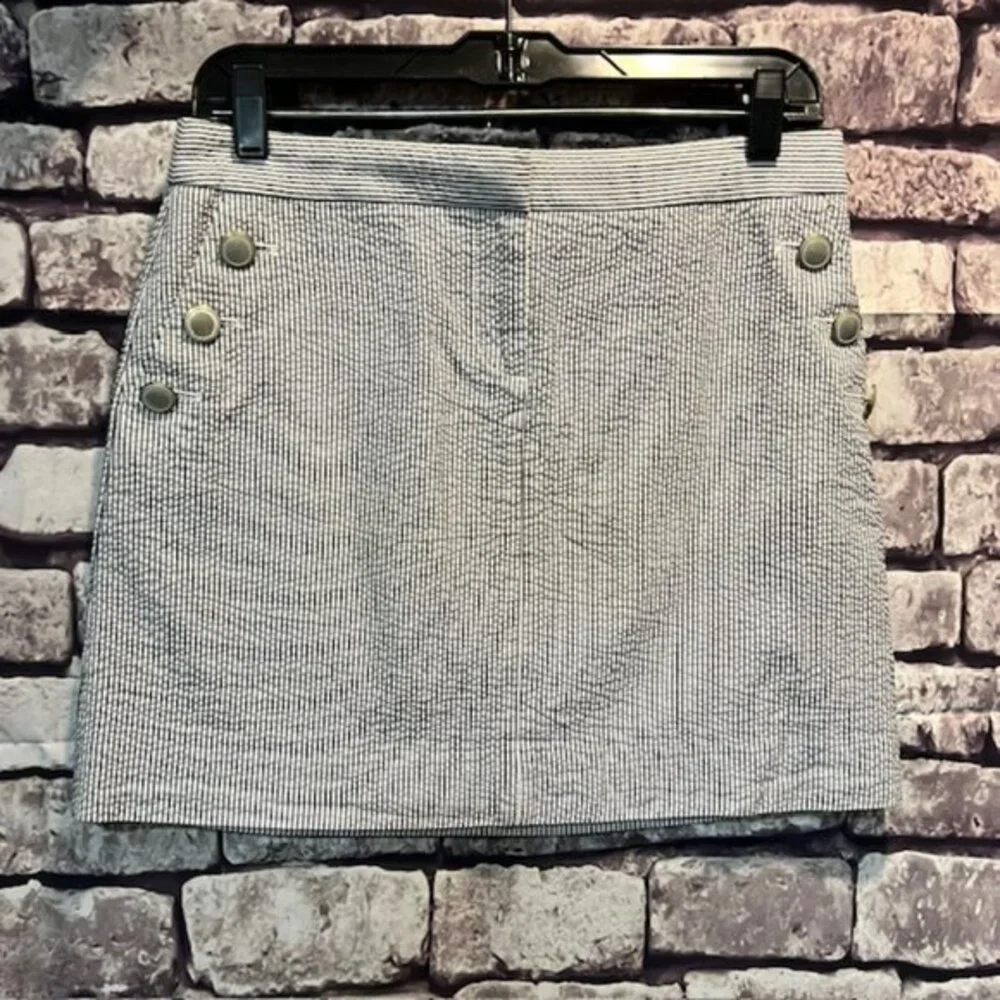 J. Crew Blue & White Seersucker Skirt Size 2